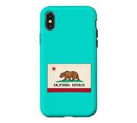 Custodia per iPhone X/XS Retro Golden State Bear Grafica California Republic