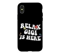 Custodia per iPhone X/XS Retro Groovy Relax GIGI Is Here Funny Mother's Day Nome