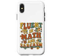 Custodia per iPhone X/XS Retro Ondulato Fluente In Matematica E Sarcasmo Groovy Flower Teacher