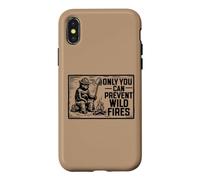 Custodia per iPhone X/XS Retro Smokey Bear Sitting At Campfire Only You