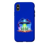 Custodia per iPhone X/XS Retro UFO disco volante rapimento alieno Sci Fi Gathering
