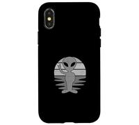 Custodia per iPhone X/XS Retro Vintage Film Sci Fi Alien Pace Segno