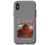 Custodia per iPhone X/XS Retro Zion National Park Vintage Style Angels Landing Utah
