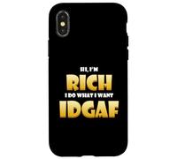 Custodia per iPhone X/XS Rich Costume IDGAF Meme Personalized Wealthy Person Success