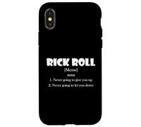 Custodia per iPhone X/XS Rick Roll Definition Funny Early 2000's Prank Meme Rick Roll