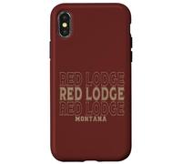 Custodia per iPhone X/XS Rifugio rosso vintage Montana