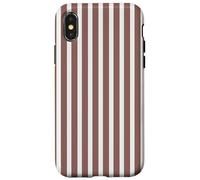 Custodia per iPhone X/XS Righe Classiche Marrone Castagna