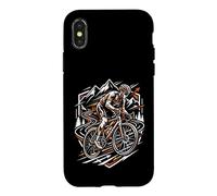 Custodia per iPhone X/XS Road Bike Rider Speed Mountains Geometrico