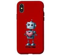 Custodia per iPhone X/XS Robot con un grande cuore, grafica