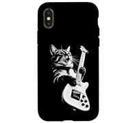 Custodia per iPhone X/XS Rock Cat Playing Guitar - Funny Guitar Cat