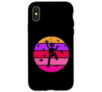 Custodia per iPhone X/XS Rock Climber Girl - Scalatore da donna, stile retrò