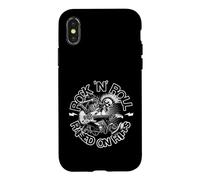 Custodia per iPhone X/XS Rock N Roll Raised On Riffs Punk Metal Guitar Energy