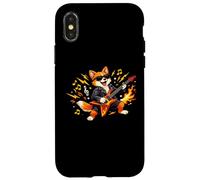 Custodia per iPhone X/XS Rocking Fox Chitarra Mascotte Grafica