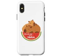 Custodia per iPhone X/XS Rodents Summer Fruits One in a Melon Capybara