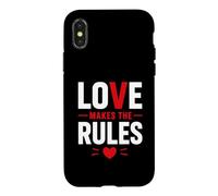 Custodia per iPhone X/XS Romantic Couple Quote Valentine's Day Love Makes The Rules
