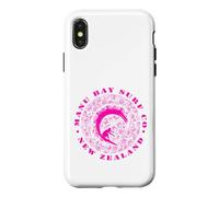 Custodia per iPhone X/XS Rosa caldo Manu Bay Barrel Surfer Surf