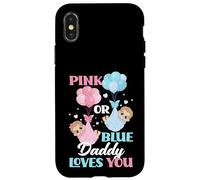 Custodia per iPhone X/XS Rosa o Blu Daddy Loves You Gender Reveal Party