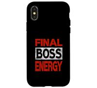 Custodia per iPhone X/XS Rosso Maroon Borgogna Final-Boss-Energy Rosso Borgogna