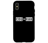 Custodia per iPhone X/XS Rotta di volo CDG RAK da Parigi a Marrakech Codici aerei