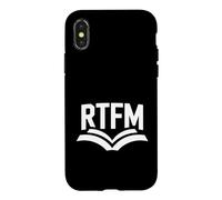 Custodia per iPhone X/XS RTFM Funny Daying Leggi il manuale Tech Humor