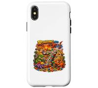 Custodia per iPhone X/XS Ruggendo in 7 dinosauri festa di compleanno Building Blocks Dino