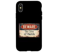 Custodia per iPhone X/XS Rusty Sign Beware Ides March Julius Caesar Shakespeare Citazione