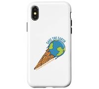 Custodia per iPhone X/XS Salva la Terra, Solo Luogo Con Gelato, Pace Nessun pianeta B