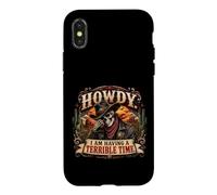 Custodia per iPhone X/XS Salve, sto passando un periodo terribile, Funny Cowboy Skeleton