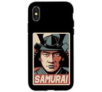 Custodia per iPhone X/XS Samurai giapponese Ukiyo-e Anime Retro Giappone Bushido Souvenir