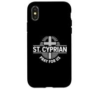 Custodia per iPhone X/XS San Cipriano di Cartagine prega per noi devozionale cattolico