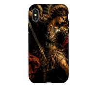 Custodia per iPhone X/XS San Michele Arcangelo Barocco Chiaroscuro Icona Design