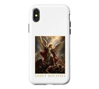Custodia per iPhone X/XS San Michele Arcangelo Spada E Scudo Icona Arte Fede