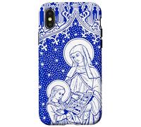 Custodia per iPhone X/XS Santa Anna Maria Patrona dei Bambini Madri Cattolica