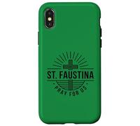Custodia per iPhone X/XS Santa Faustina Prega Per Noi Croce Cattolica