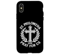 Custodia per iPhone X/XS Santa Filomena Prega Per Noi Croce Religiosa Cattolica