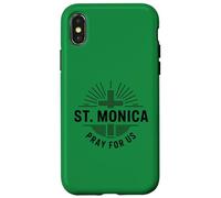 Custodia per iPhone X/XS Santa Monica Prega per noi Patrona Santa Cattolica Croce