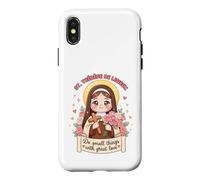 Custodia per iPhone X/XS Santa Teresa Lisieux Fare Piccole Cose Grande Amore per i Cristiani