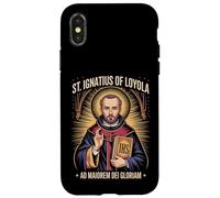 Custodia per iPhone X/XS Sant'Ignazio di Loyola Ad Maiorem Dei Gloriam Gesuita Cattolico
