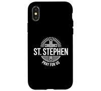 Custodia per iPhone X/XS Santo Stefano prega per noi cattolico San martire