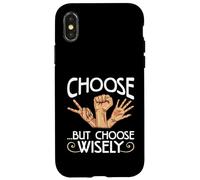 Custodia per iPhone X/XS Sarcastic Choose Wisely Rock Paper Scissors Sarcasmo
