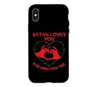 Custodia per iPhone X/XS Satana ti ama per quello che sei Diavolo Gotico Detto