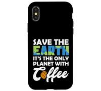 Custodia per iPhone X/XS Save Earth The Only Planet With Coffee Earth Day