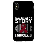 Custodia per iPhone X/XS Scars Tell My Story Head and Neck Cancer Awareness Survivor