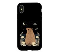 Custodia per iPhone X/XS Scena pacifica dello stagno delle libellule della luna di Capybara