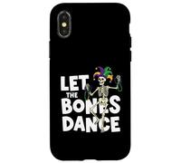 Custodia per iPhone X/XS Scheletro danzante Mardi Gras Let The Bones Dance Funny Parade