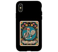 Custodia per iPhone X/XS Scheletro Padel Player Tarocchi Carta Divertente Padel Sport