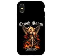 Custodia per iPhone X/XS Schiaccia Satana San Michele Romani Versi Biblici Arcangelo Angelo