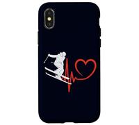 Custodia per iPhone X/XS Sci Freestyle Heartbeat Sciatore Sport Invernali ECG Pulse