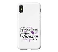 Custodia per iPhone X/XS Scrapbooking is My Therapy Paper Crafting Scrapbooking