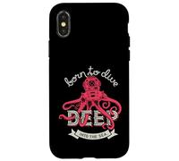 Custodia per iPhone X/XS Scuba Born To Tuffarsi nelle profondità del mare - Casco da subacqueo Octopus